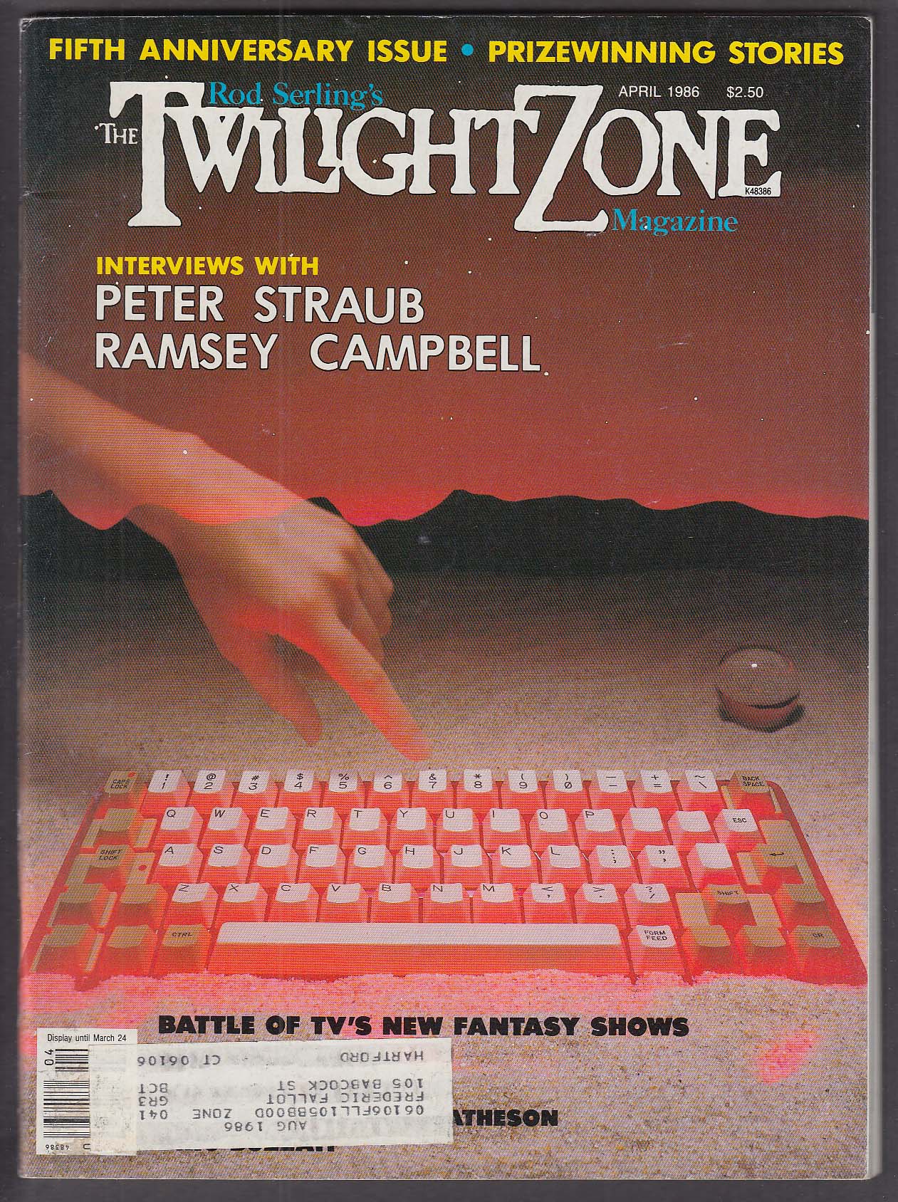 Image for TWILIGHT ZONE Peter Straub & Ramsey Campbell interviews; Richard Matheson 4 1986