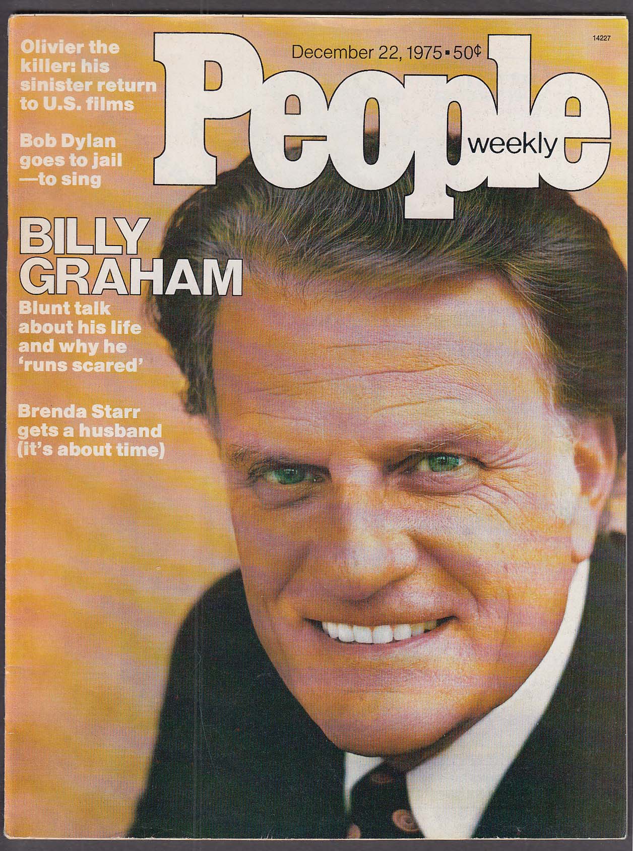 Image for PEOPLE Billy Graham Laurence Olivier Bob Dylan Brenda Starr 12/22 1975