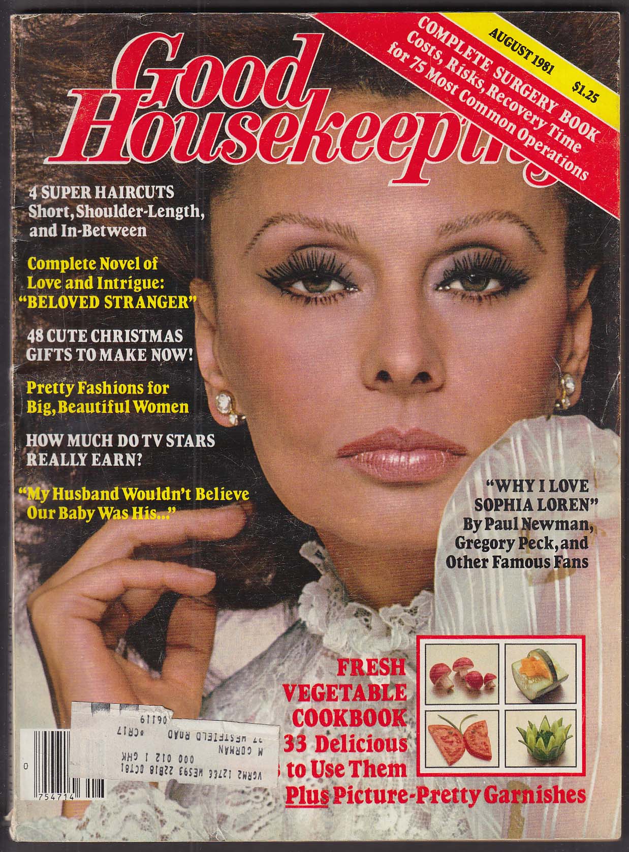 Image for GOOD HOUSEKEEPING Sophia Loren Paul Newman Gregory Peck 8 1981
