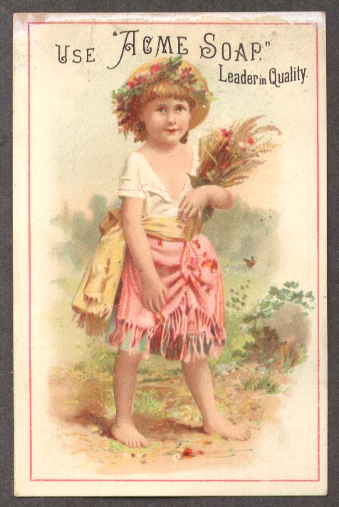 Image for Acme Soap Bartlett Grocer S Hadley MA trade card girl
