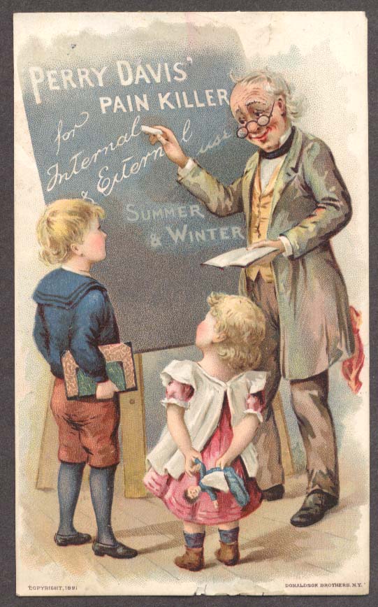 Image for Perry Davis Pain Killer trade card teacher & pupils