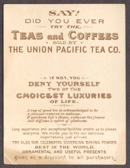 Image for Union Pacific Tea & Coffee trade card beach shipwreck