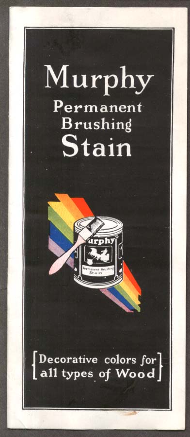 Image for Murphy Permanent Brushing Stain Chip Chart 1930s Newark NJ