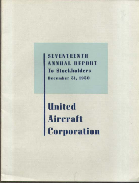 Image for United Aircraft Corporation Report to Stockholders 1950