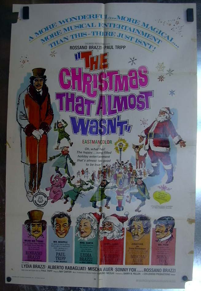 Image for The Christmas That Almost Wasn't 1966 one-sheet movie poster Rossanno Brazzi