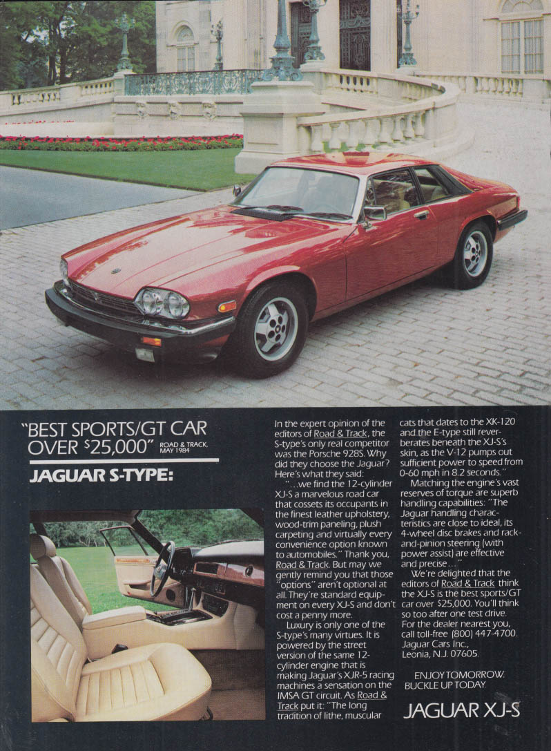 Image for Best Sports / GT Car over $25,000 Jaguar XJ-S ad 1984 NY