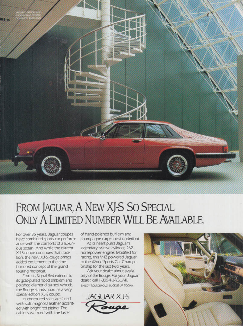 Image for From Jaguar a new XJ-S Rogue ad 1990 Gmt