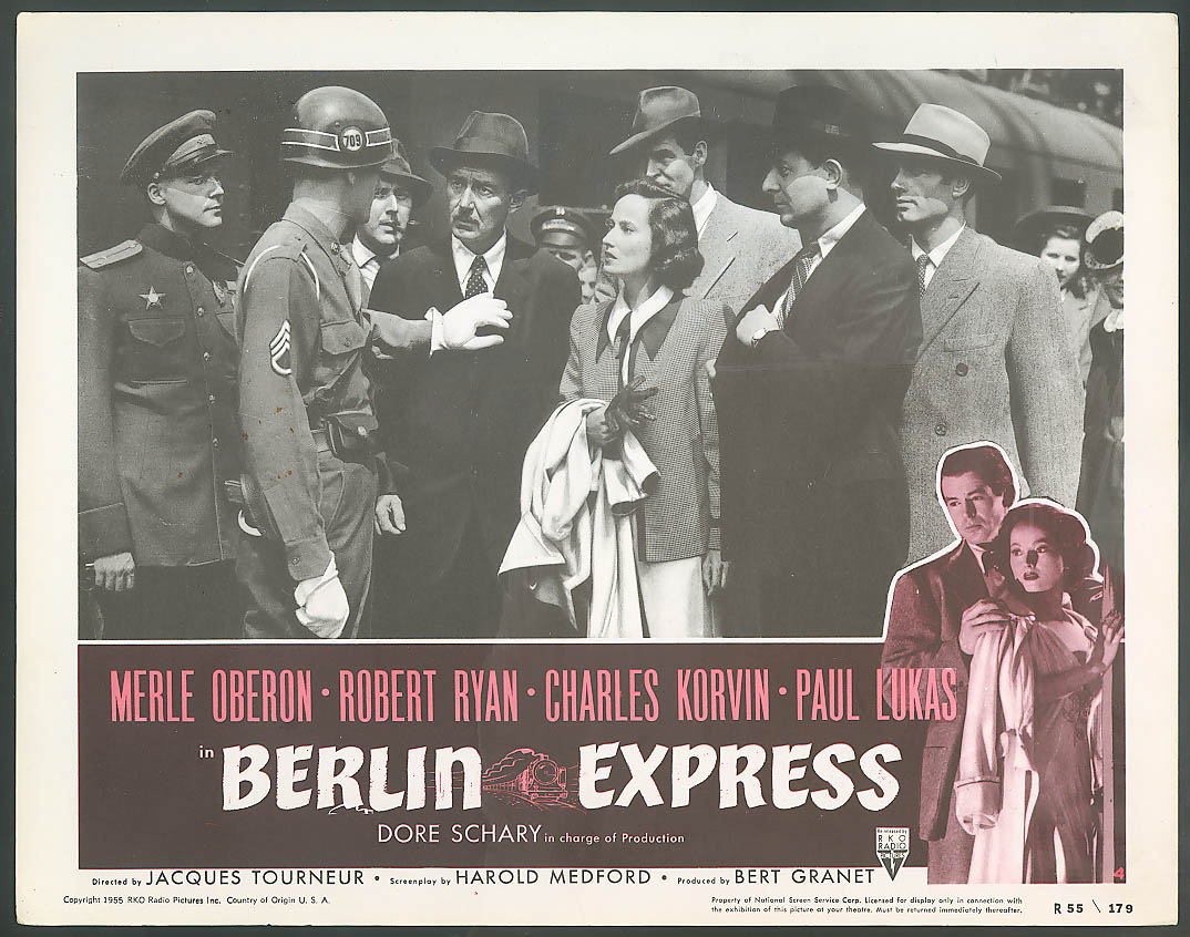 Image for Paul Lukas Merle Oberon Berlin Express lobby card 1955