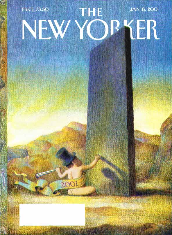 Image for New Yorker cover New Year's baby confronts megalith 1/8 2001