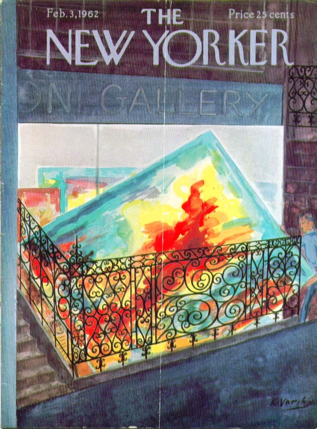 Image for New Yorker cover Kovarsky basement art gallery 2/3 1962
