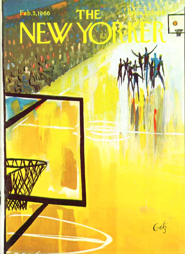 Image for New Yorker cover Getz basketball game 2/5 1966