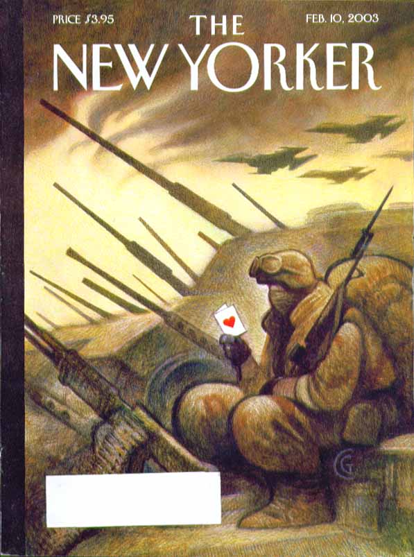 Image for New Yorker cover Carter Goodrich GI in Iraq gets Valentine from home 2/10 2003