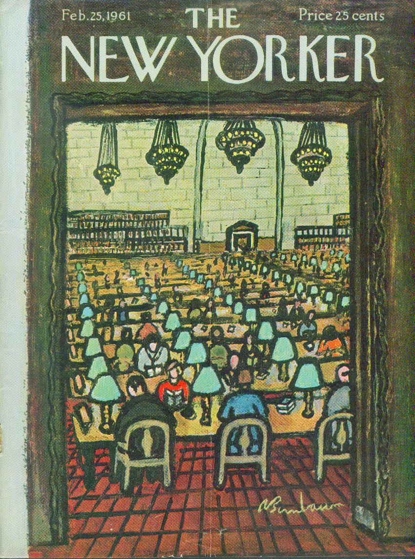 Image for New Yorker cover Birnbaum library room 2/25 1961