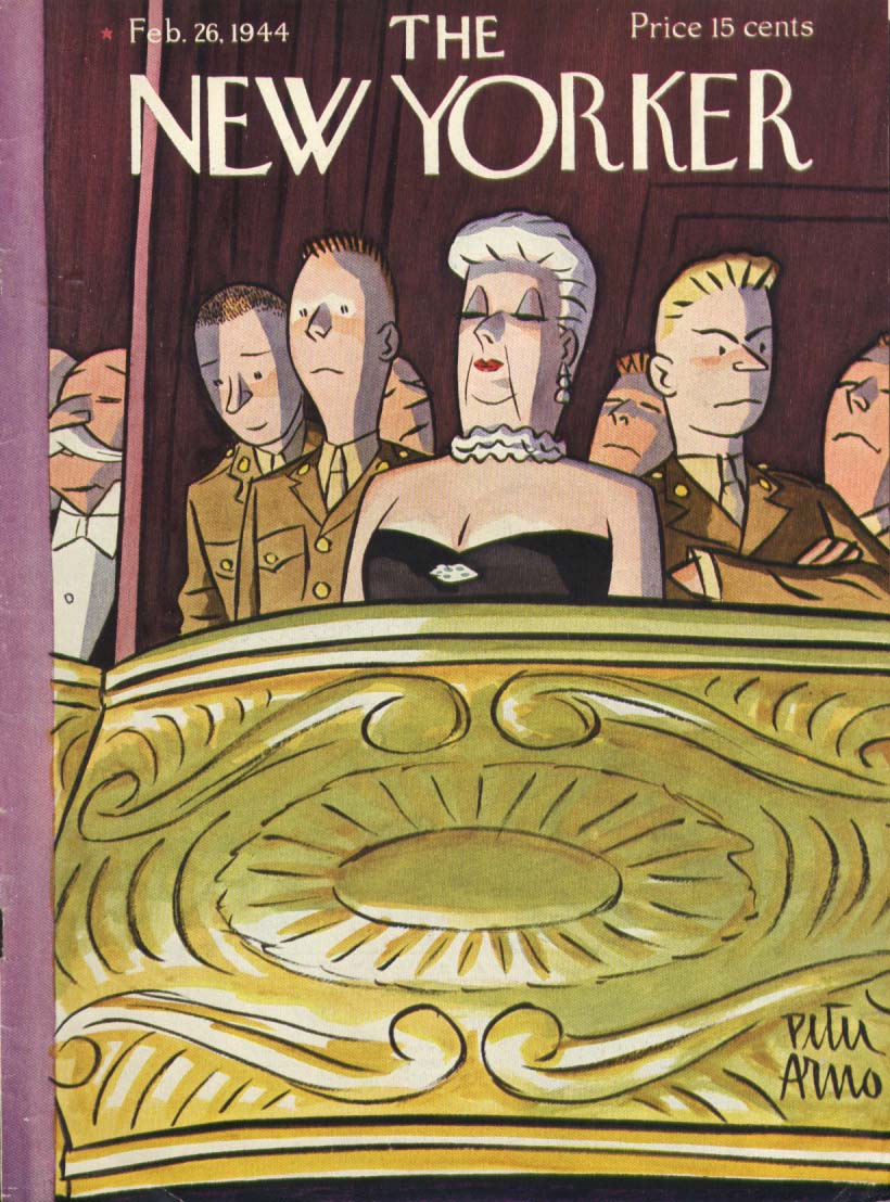 Image for New Yorker cover Arno matron & G. I. in opera 2/26 1944