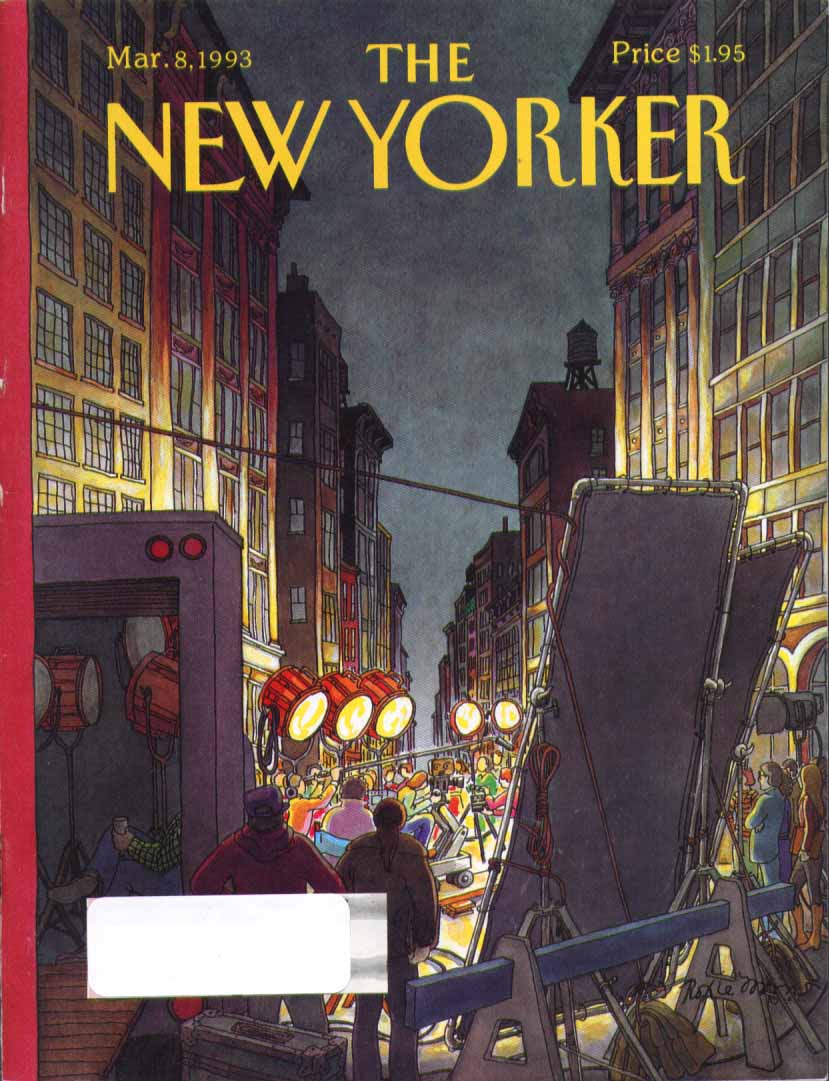 Image for New Yorker cover Roxie Manhattan night filming 3/8 1993