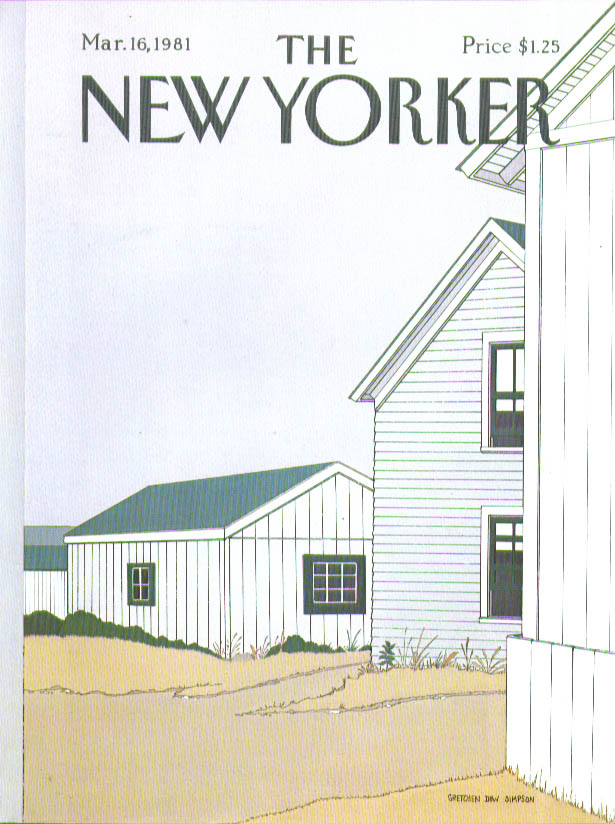 Image for New Yorker cover Simpson farm sheds driveway 3/16 1981