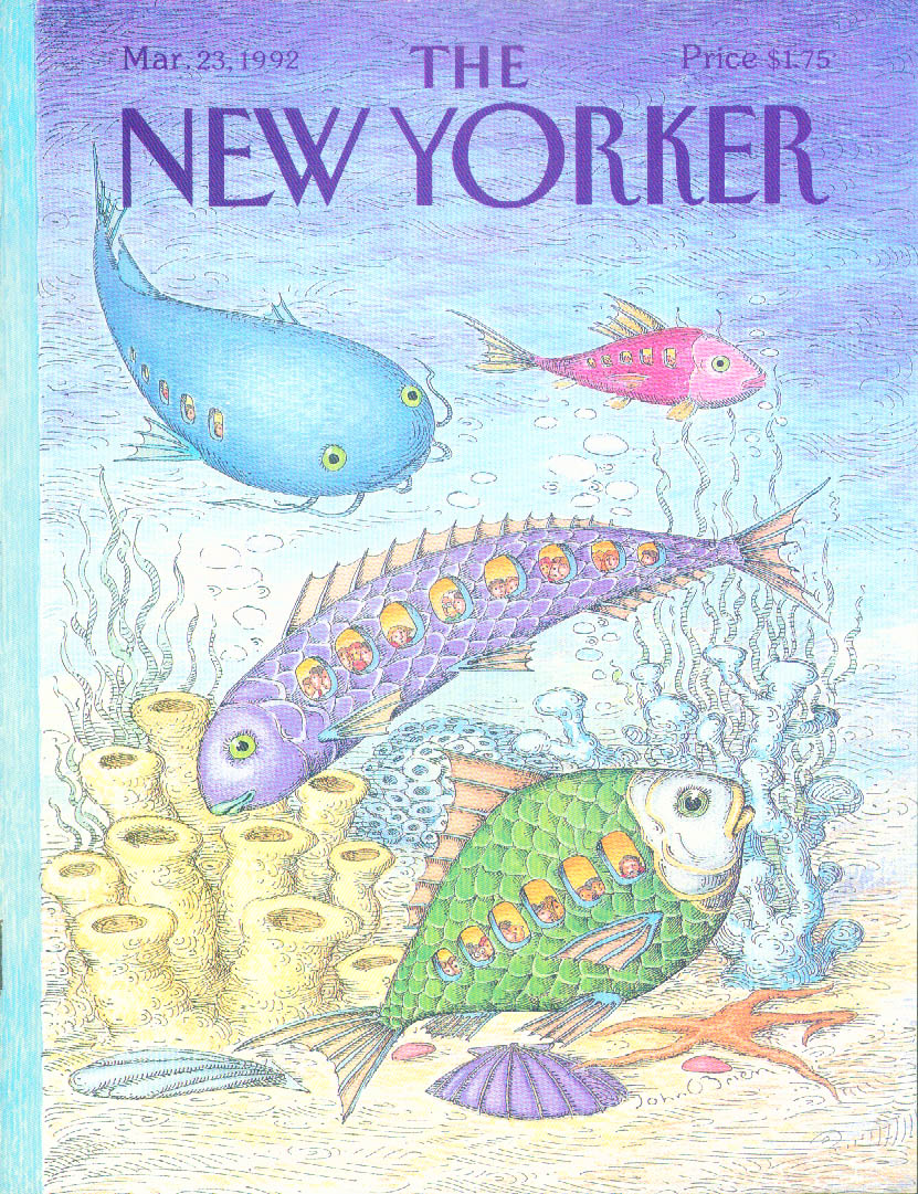 Image for New Yorker cover O'Brien tropical fish 3/23 1992