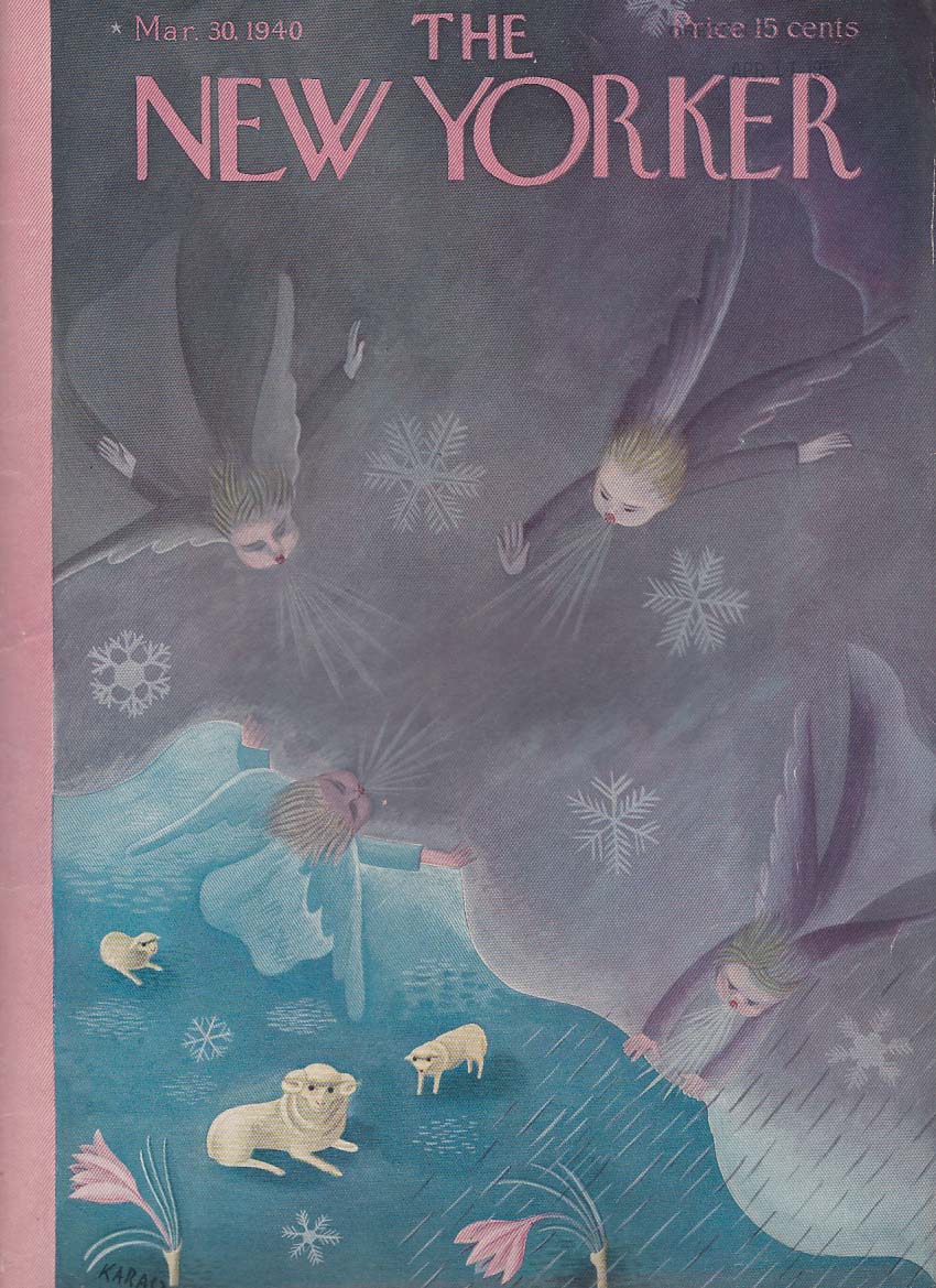 Image for New Yorker cover Karasz Angels clear skies 3/30 1940