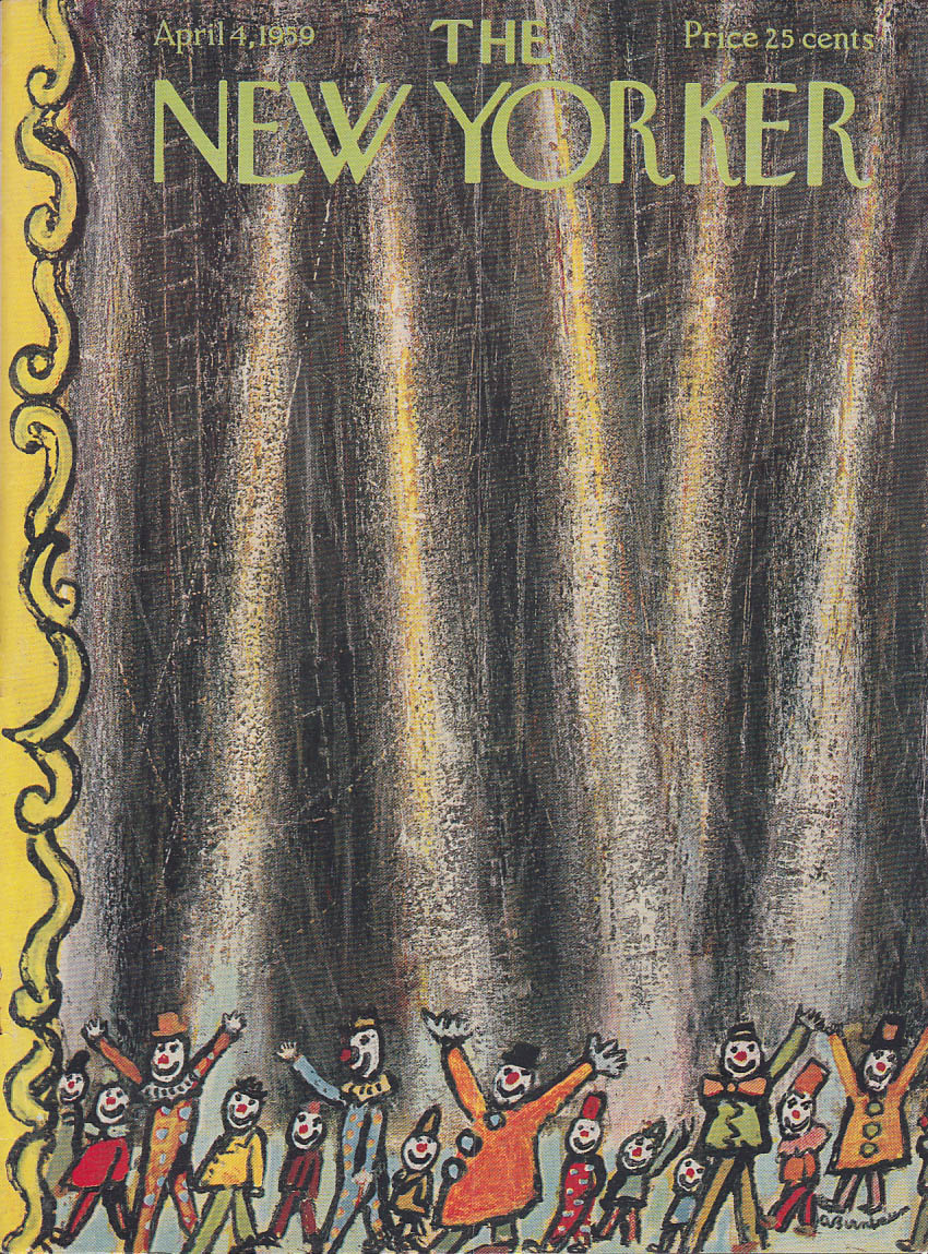 Image for New Yorker cover Birnbaum circus clown parade 4/4 1959