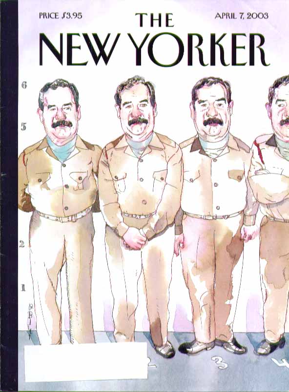 Image for New Yorker cover Barry Blitt Saddam Hussein in police line-up 4/7 2003
