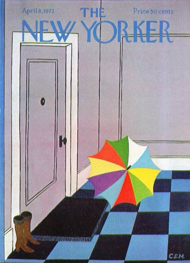 Image for New Yorker cover Martin colorful umbrella 4/8 1972