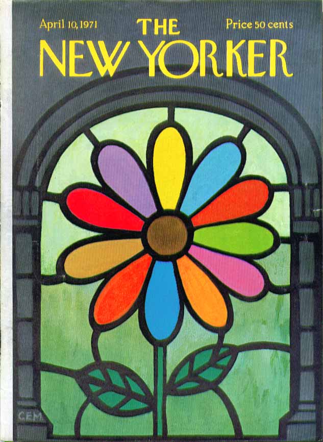 Image for New Yorker cover Martin colorful flower 4/10 1971