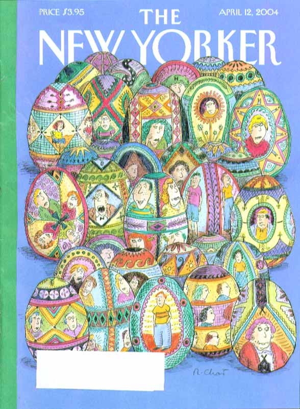 Image for New Yorker cover Roz Chast Easter egg caricatures 4/12 2004