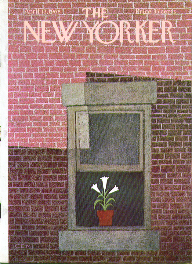 Image for New Yorker cover Martin Easter lilies 4/13 1968