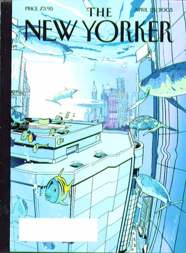 Image for New Yorker cover Istvan Banyai New York City as an aquarium 4/25 2005