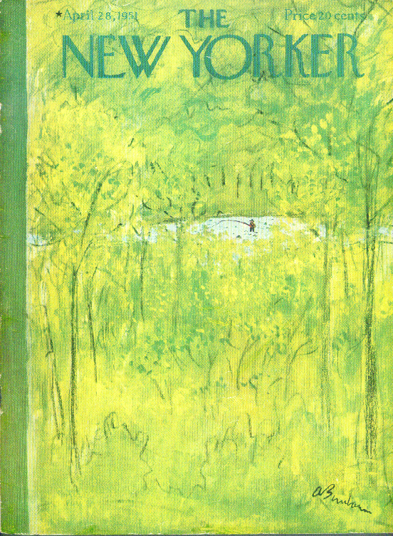 Image for New Yorker cover Birnbaum fly fishing 4/28 1951