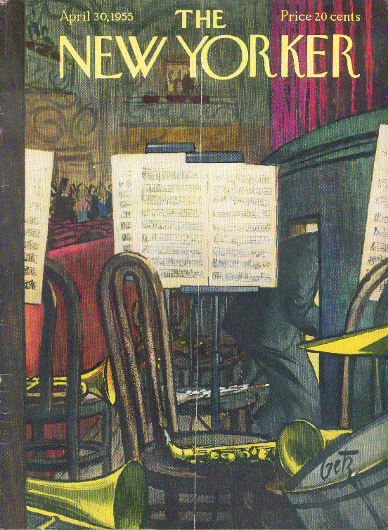 Image for New Yorker cover Getz orchestra pit pre-show 4/30 1955