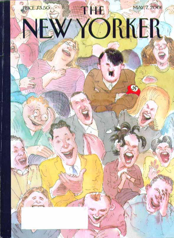 Image for New Yorker cover Barry Blitt comedy audience howls Hitler not amused 5/7 2001