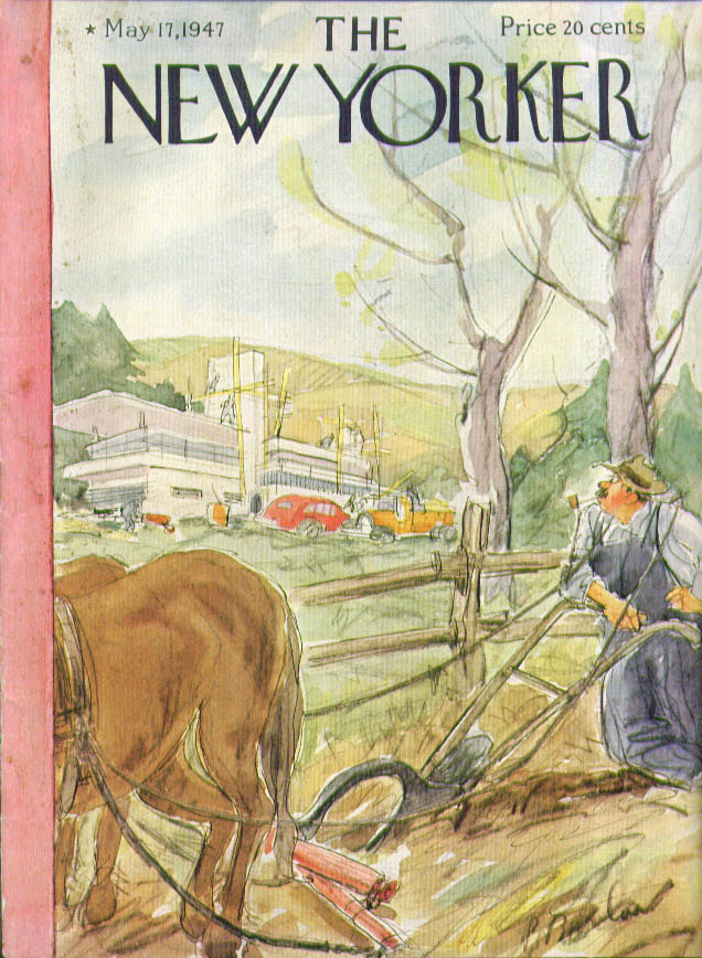 Image for New Yorker cover Barlow farmer mod house 5/17 1947