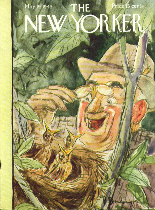 Image for New Yorker cover Barlow pince nez at birdnest 5/19 1945