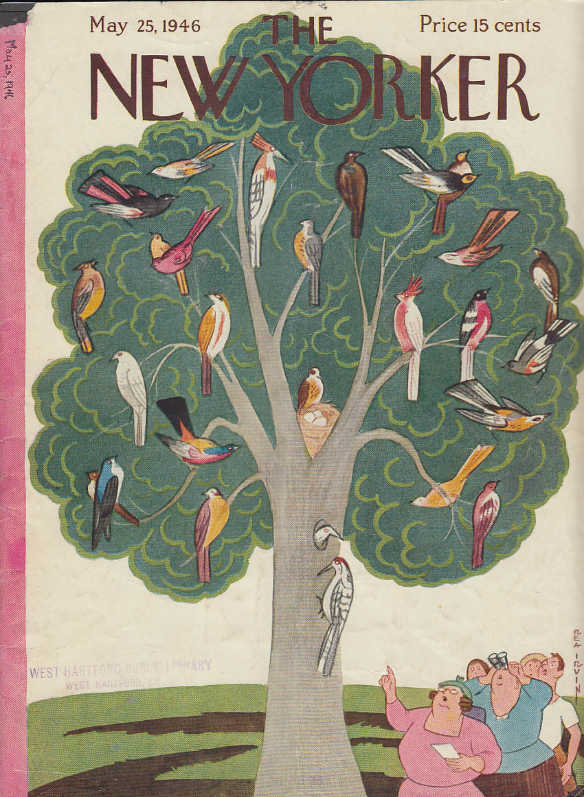Image for New Yorker cover Irvin all rare birds in tree 5/25 1946