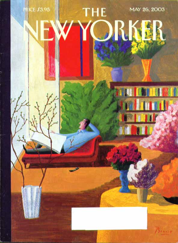 Image for New Yorker cover Benoit Van Inniss colorful flat window view 5/26 2003