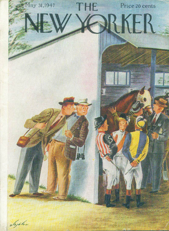 Image for New Yorker cover Alajalov gamblers & jockeys 5/31 1947