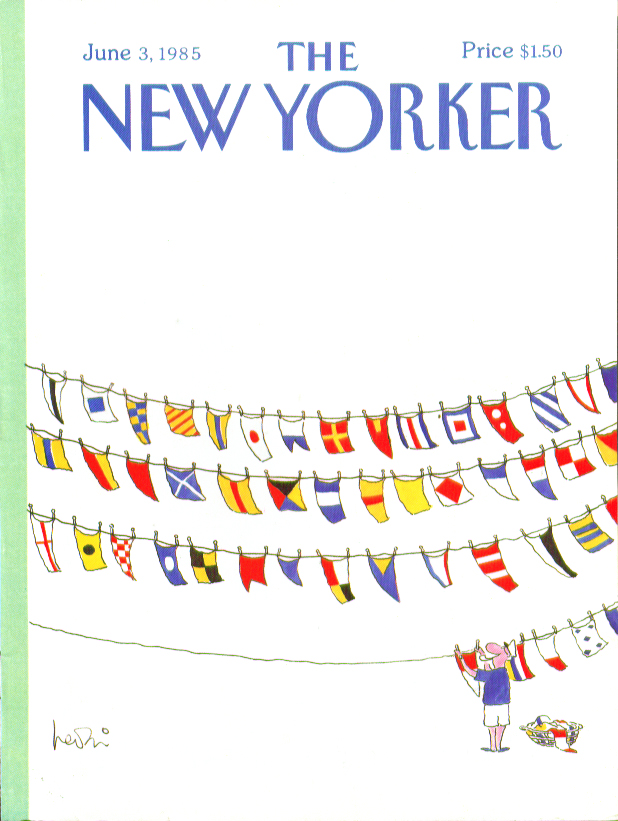 Image for New Yorker cover Levin yachtsman dries flags 6/3 1985