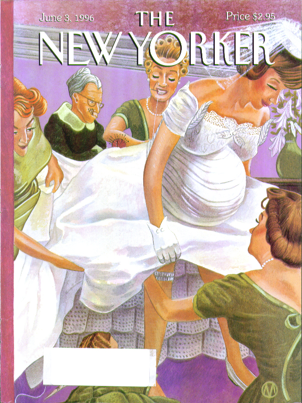 Image for New Yorker cover pregnant bride before wedding 6/3 1996