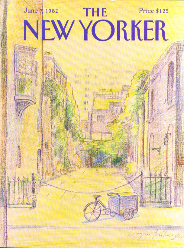 Image for New Yorker cover Mihaesco cityscape 6/7 1982