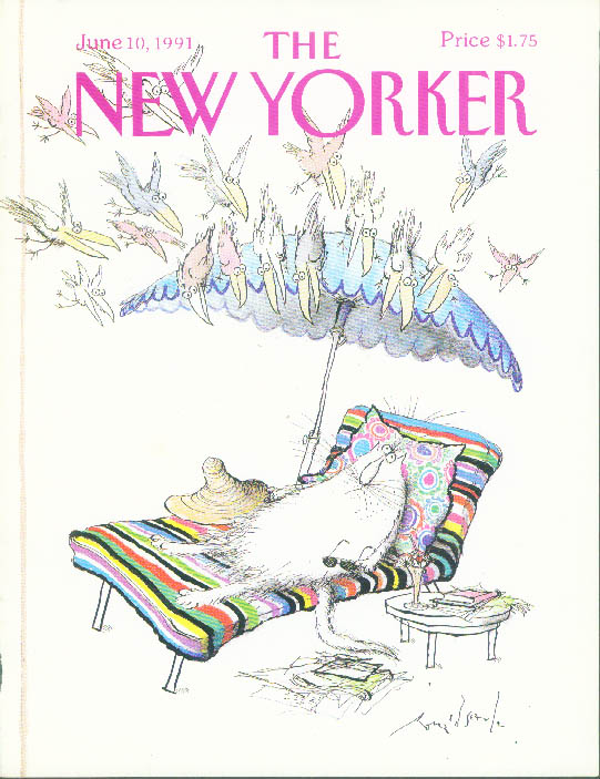 Image for New Yorker cover Searle beach cat birds 6/10 1991