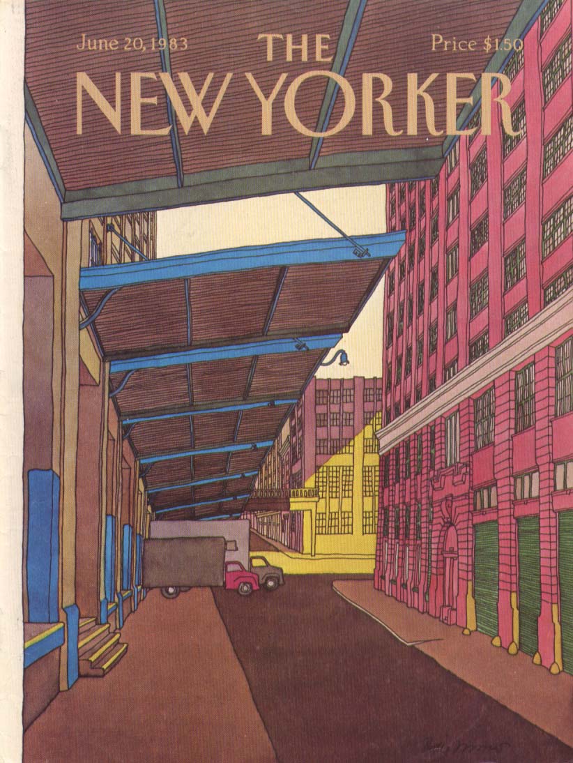 Image for New Yorker cover Roxie empty loading docks 6/20 1983