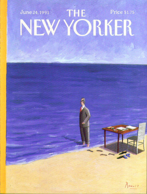 Image for New Yorker cover Renvit seashore desk 6/24 1991