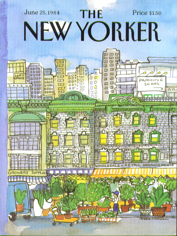 Image for New Yorker cover Wedman delivering & watering 6/25 1984