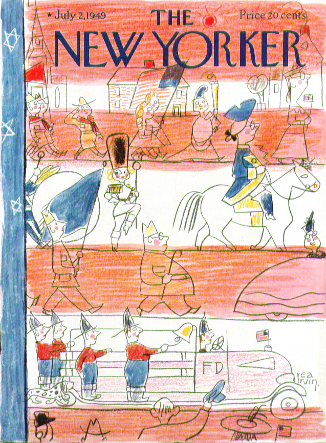 Image for New Yorker cover Irvin small town parade 7/2 1949
