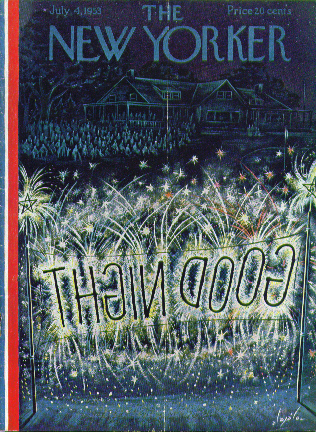 Image for New Yorker cover Alajalov view from behind 7/4 1953