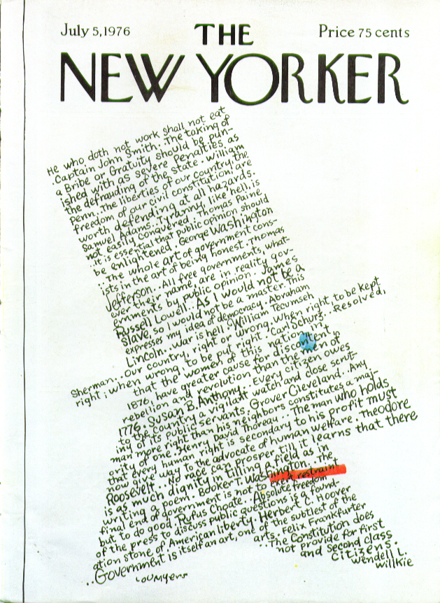 Image for New Yorker cover Myers famous quotes Uncle Sam 7/5 1976