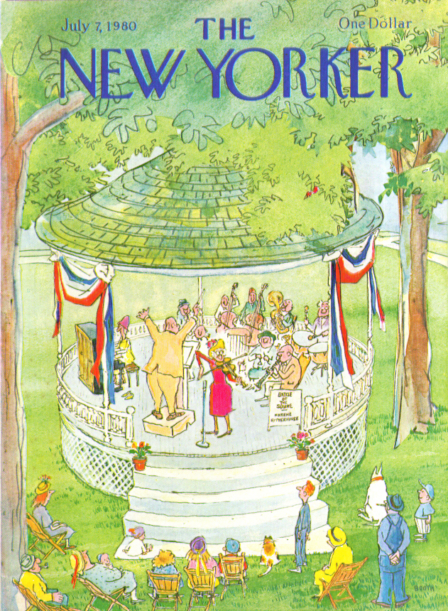 Image for New Yorker cover Booth park bandstand concert 7/7 1980