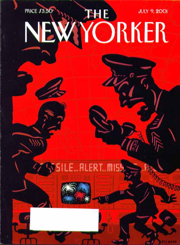 Image for New Yorker cover Niemann Pentagon mistakes fireworks for missile attack 7/9 2001