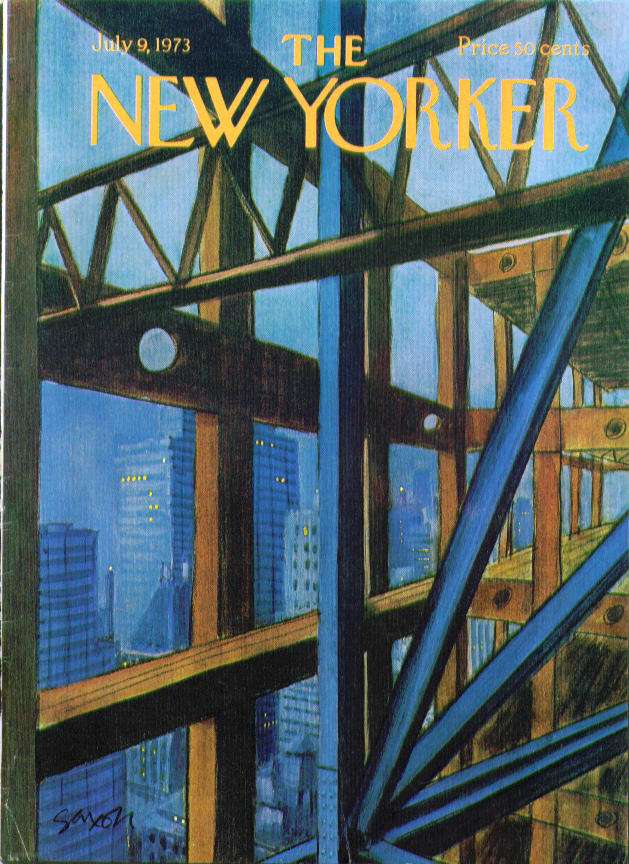 Image for New Yorker cover Saxon Skyscraper skeleton 7/9 1973